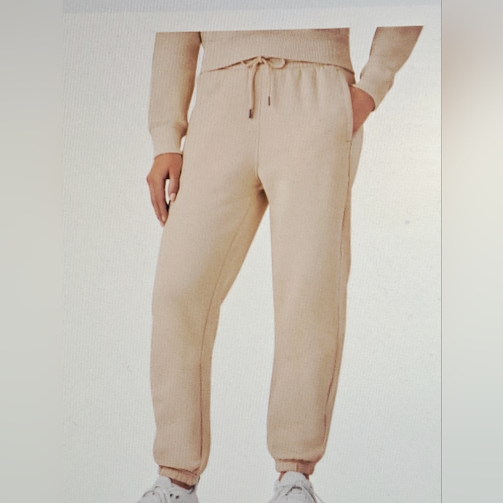 Member's Mark Women's  Almond Color Full Length Fleece Jogger Pant XL NWT